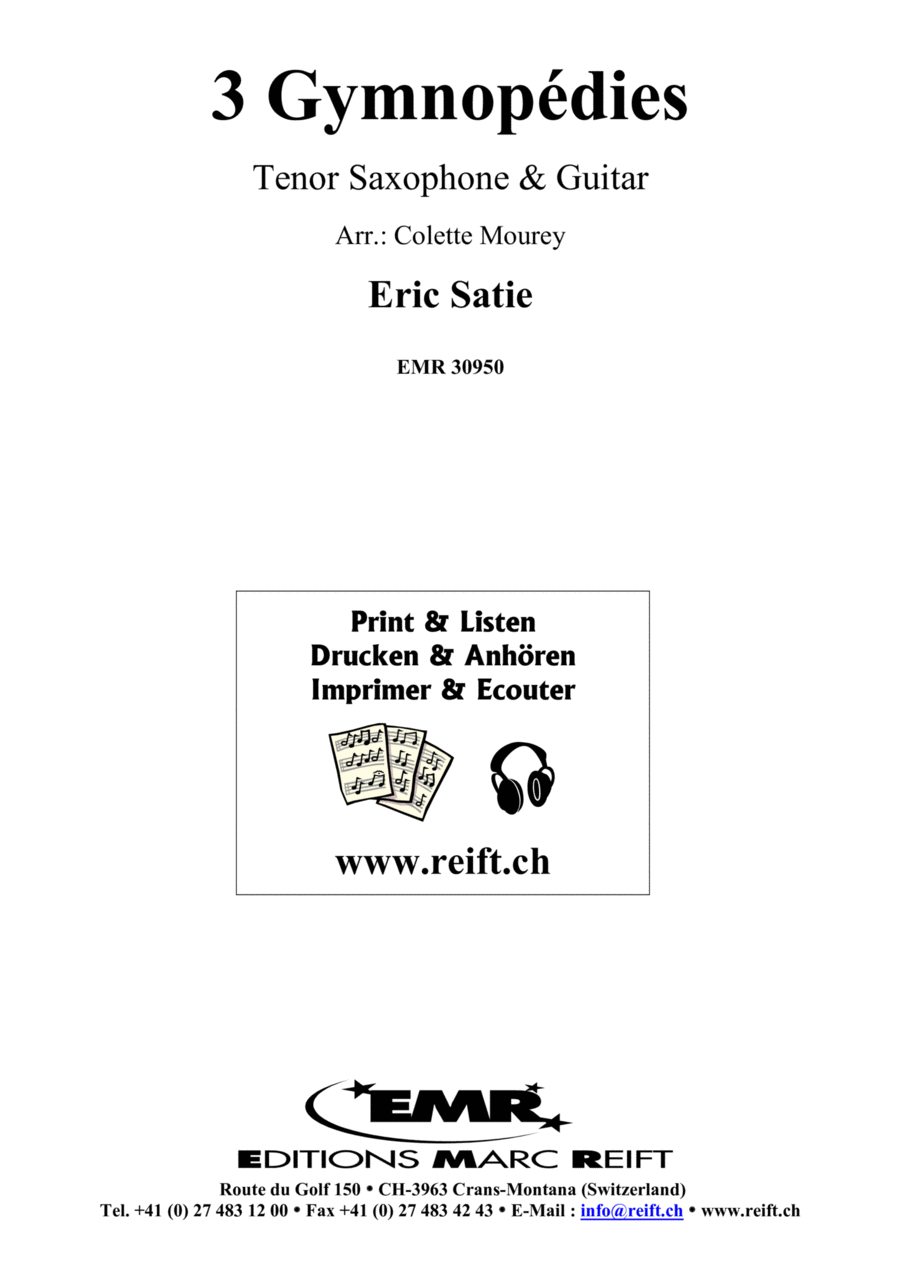 3 Gymnopedies Tenor Saxophone scores gallery preview page 1
