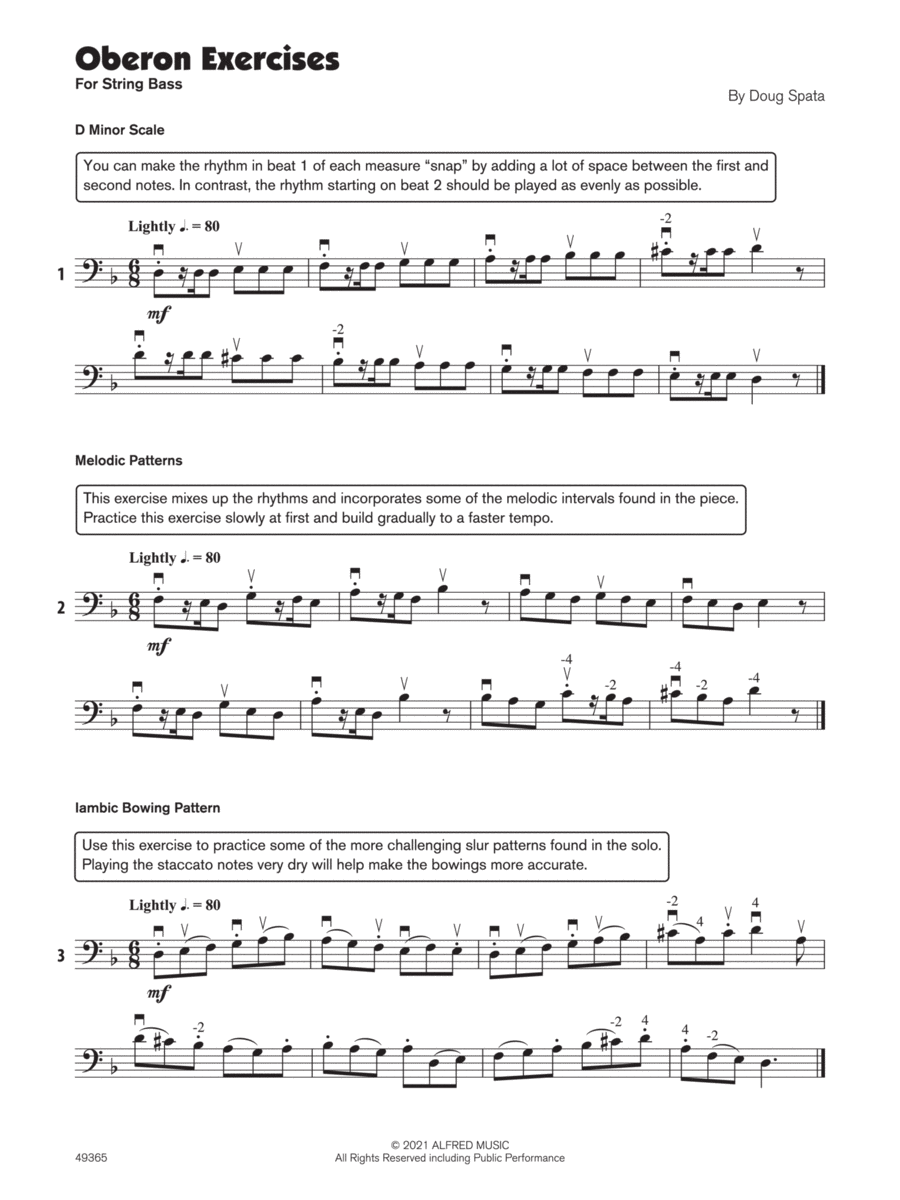 Oberon (Sound Innovations Soloist, String Bass) Small Ensemble scores gallery preview page 1
