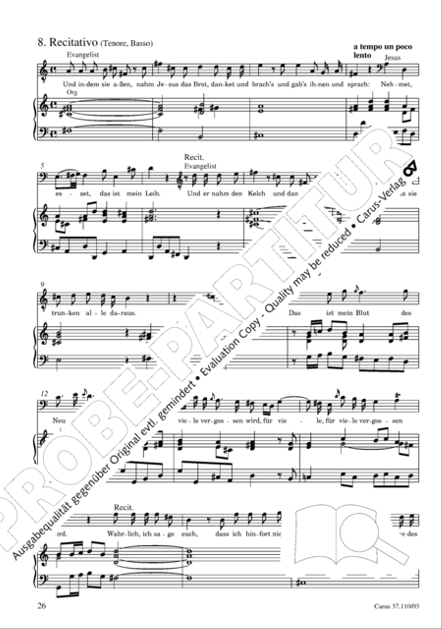 Markuspassion. Werkausgabe Reihe 1, Bd. 7 (Homilius) 4-Part scores gallery preview page 33