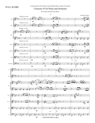 Book cover for Concerto No. 5 (First Edition) - Orchestra Score