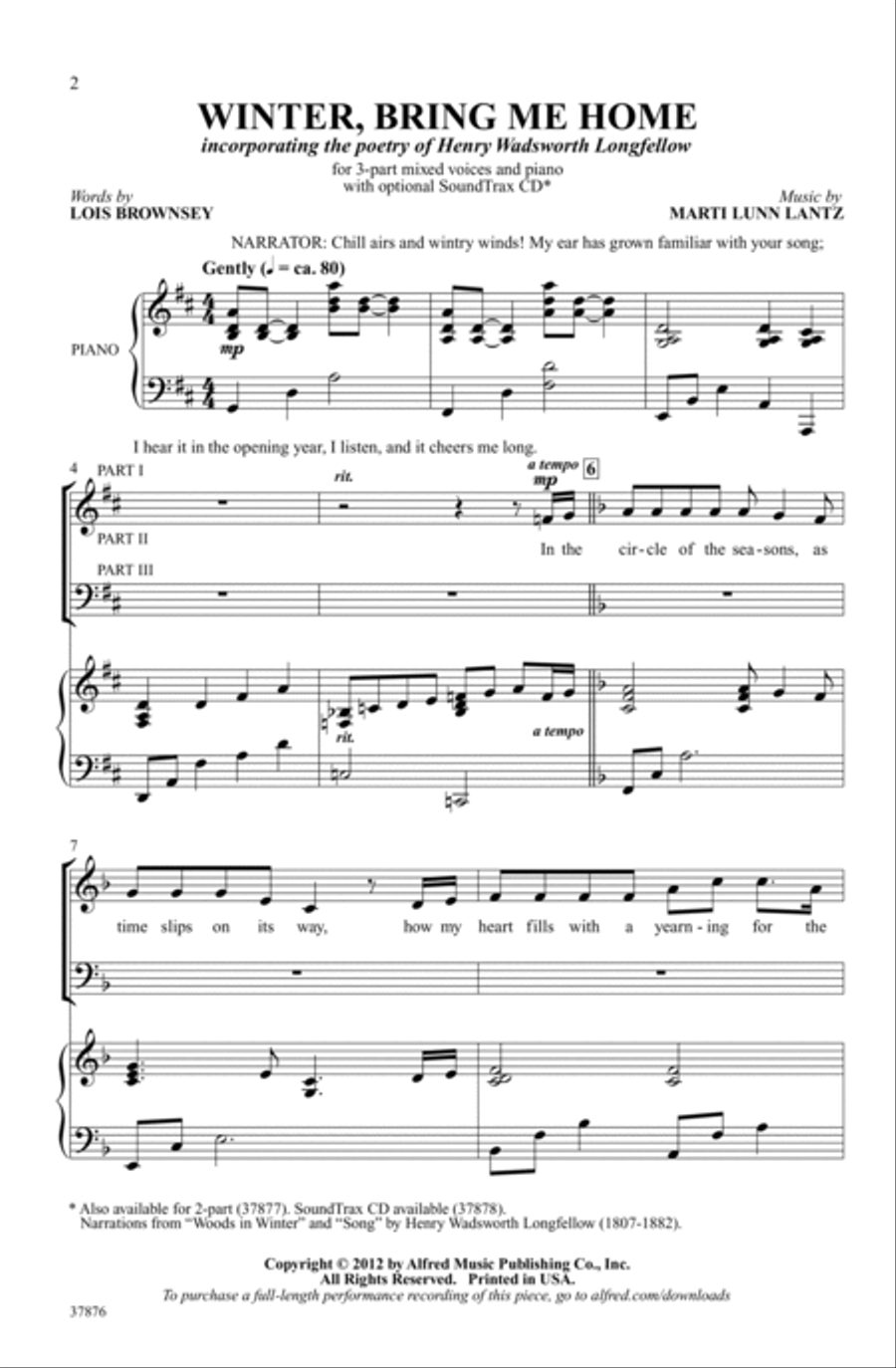 Winter, Bring Me Home Winter, Bring Me Home 3-Part scores gallery preview page 1