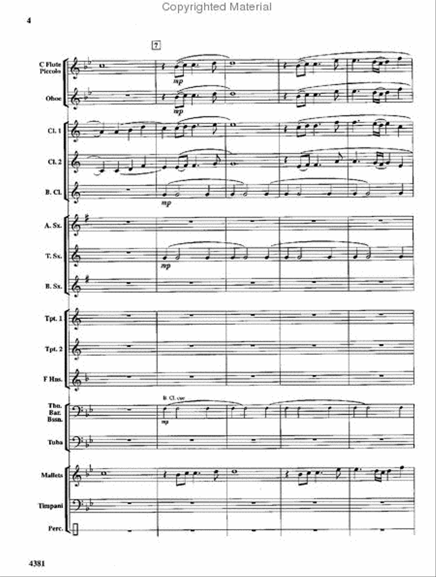 A Hymn of Peace Concert Band scores gallery preview page 3