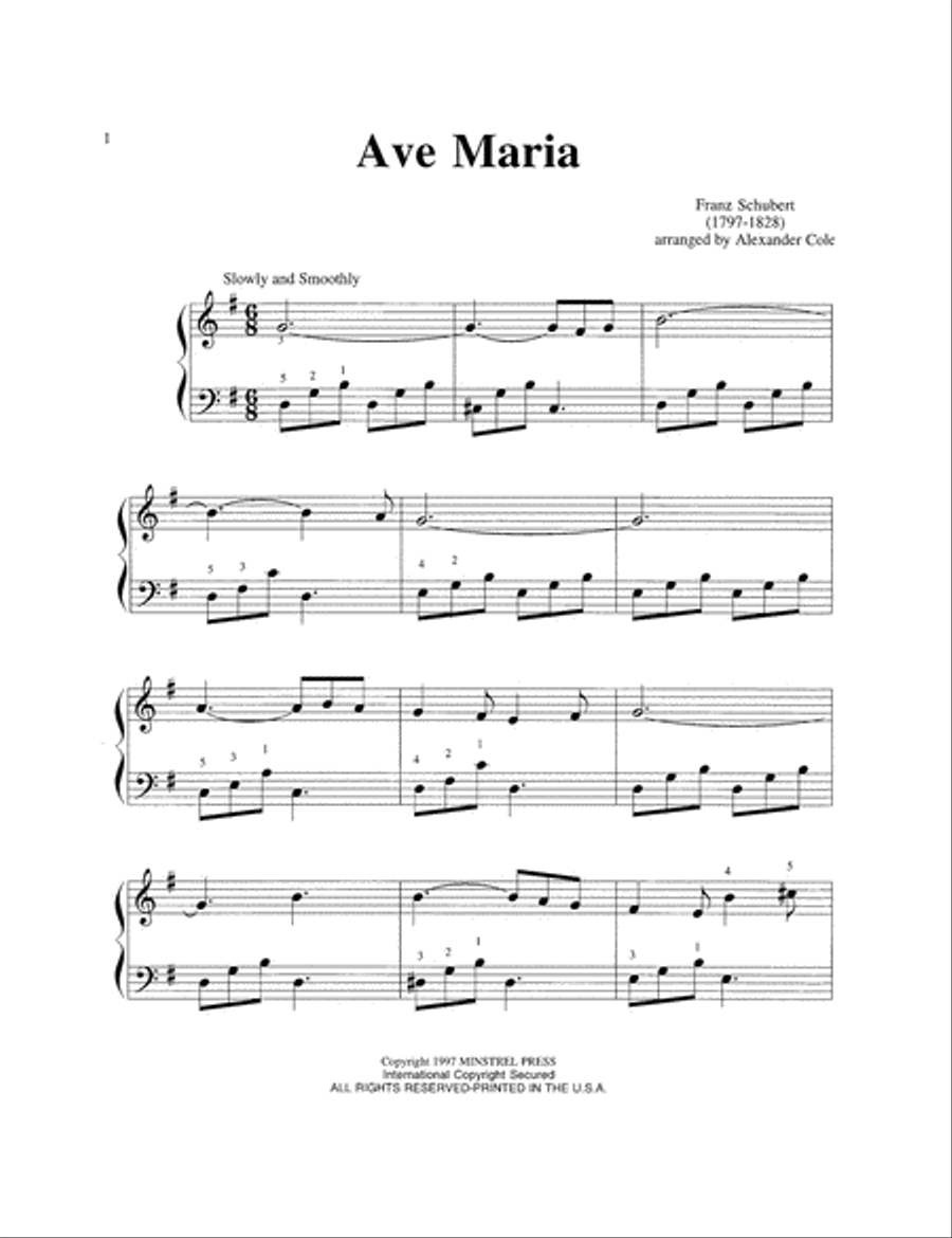 Ave Maria Easy Favorite Piano Solo Easy Piano scores gallery preview page 2