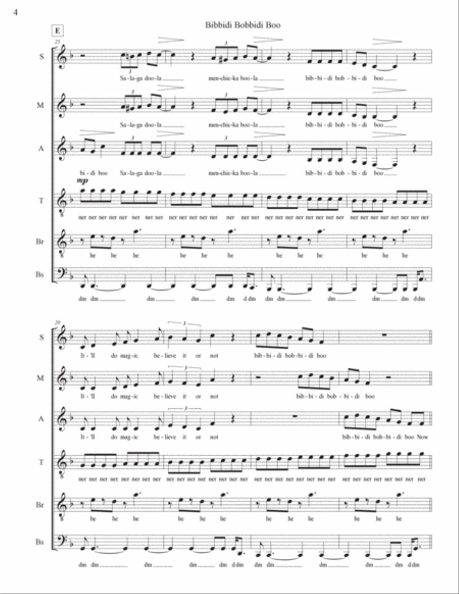 Bibbidi-bobbidi-boo (the Magic Song) Divisi scores gallery preview page 4