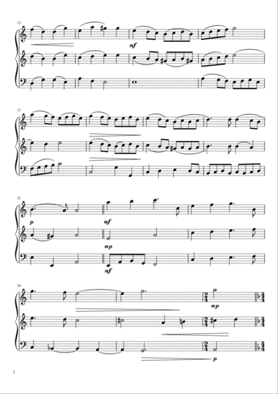 Shepherd, Leave Decoying for Trio (2 flutes & cello) Small Ensemble scores gallery preview page 3