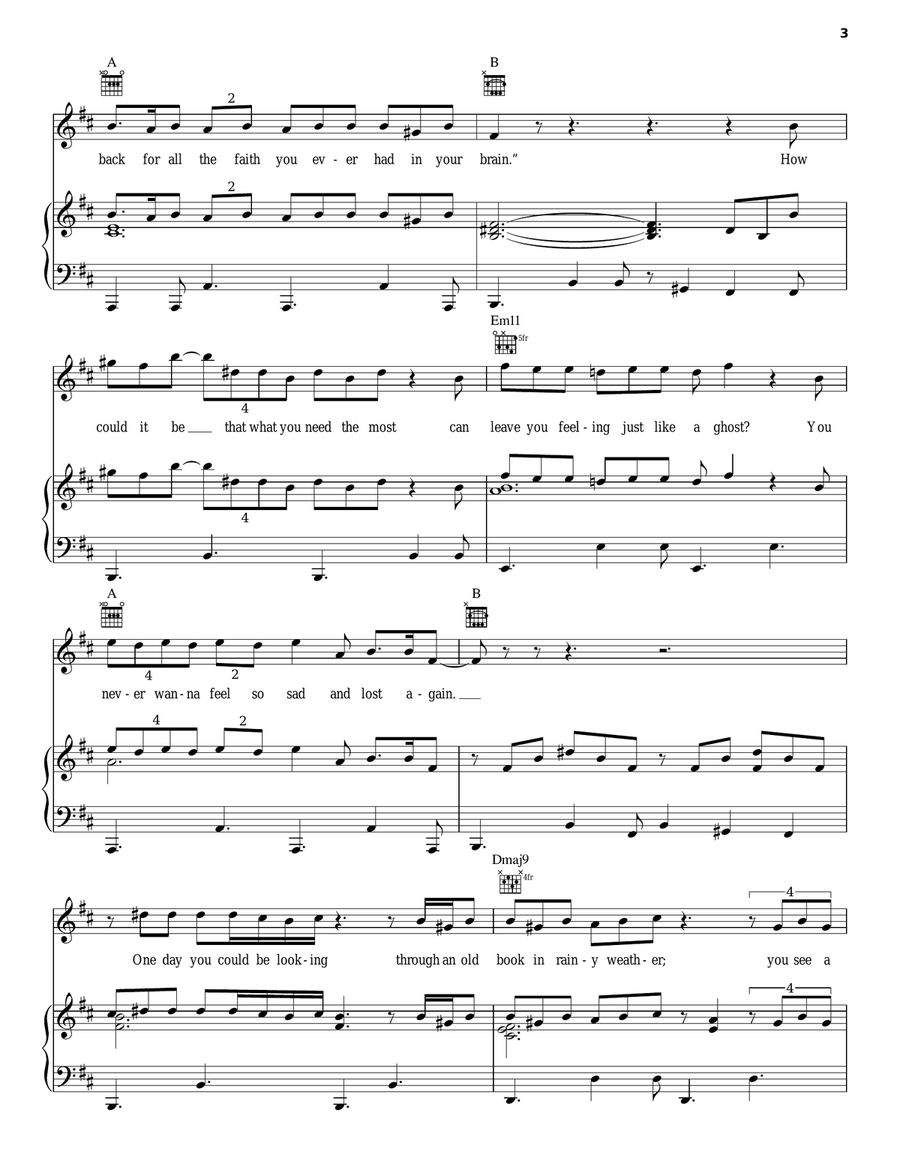 Brand New Day Piano, Vocal, Guitar scores gallery preview page 3