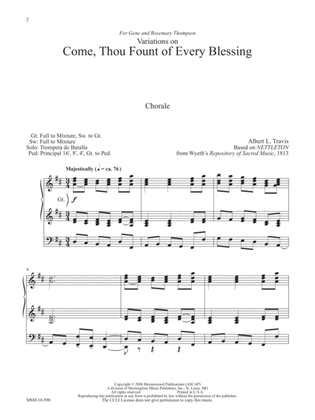 Book cover for Come, Thou Fount of Every Blessing Organ Variations on Nettleton (Downloadable)