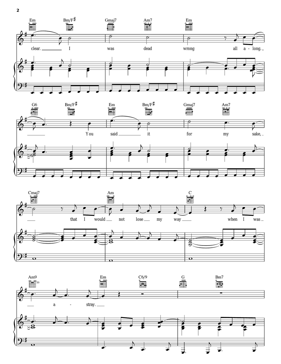 Dead Wrong Piano, Vocal, Guitar scores gallery preview page 2