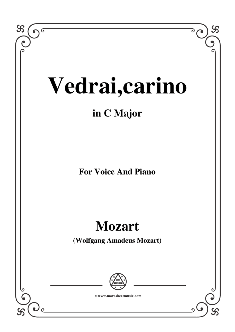 Mozart-Vedrai,carino,in C Major,for Voice and Piano Piano, Vocal scores gallery preview page 1