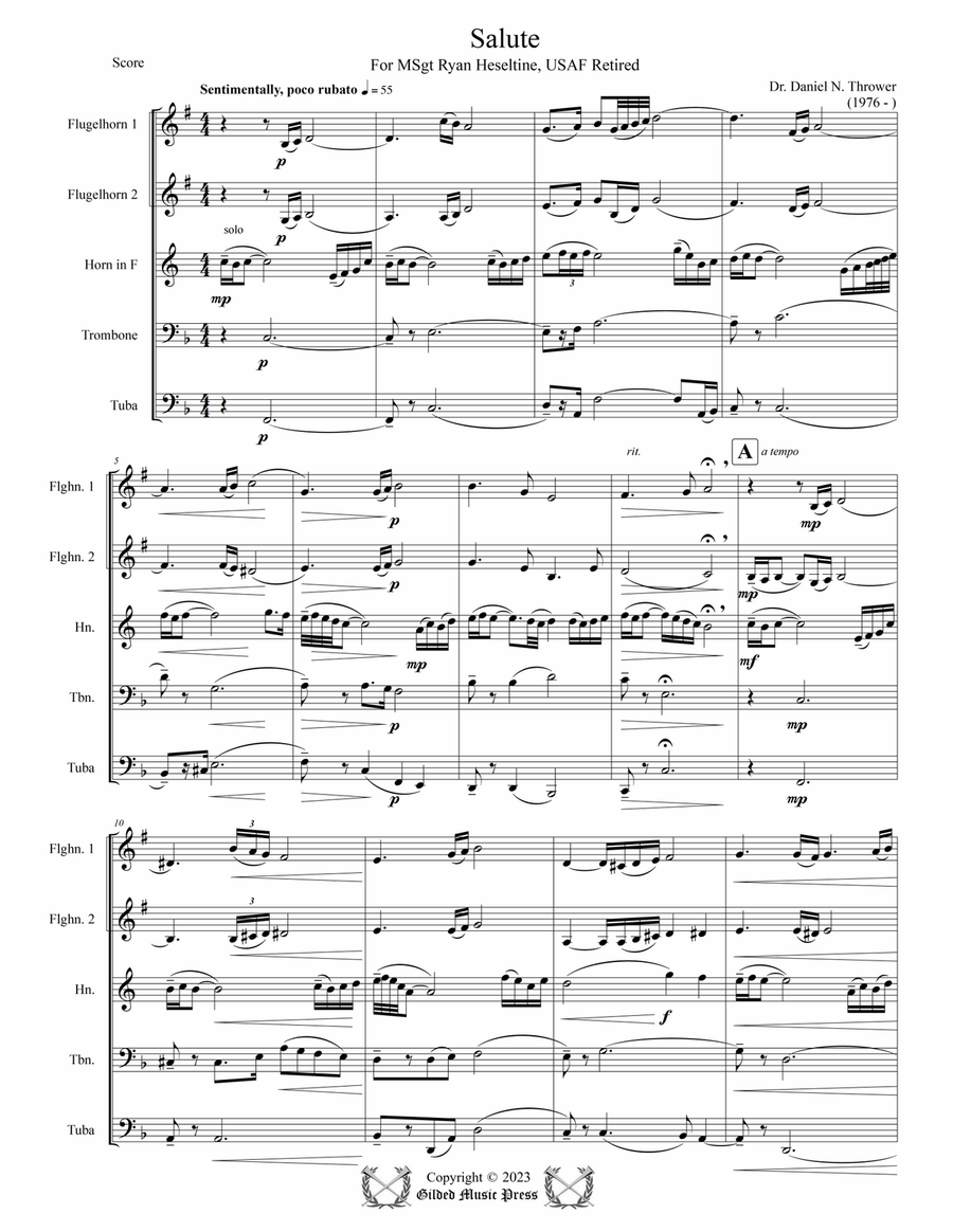 Salute, Op. 125 Brass Quintet scores gallery preview page 5