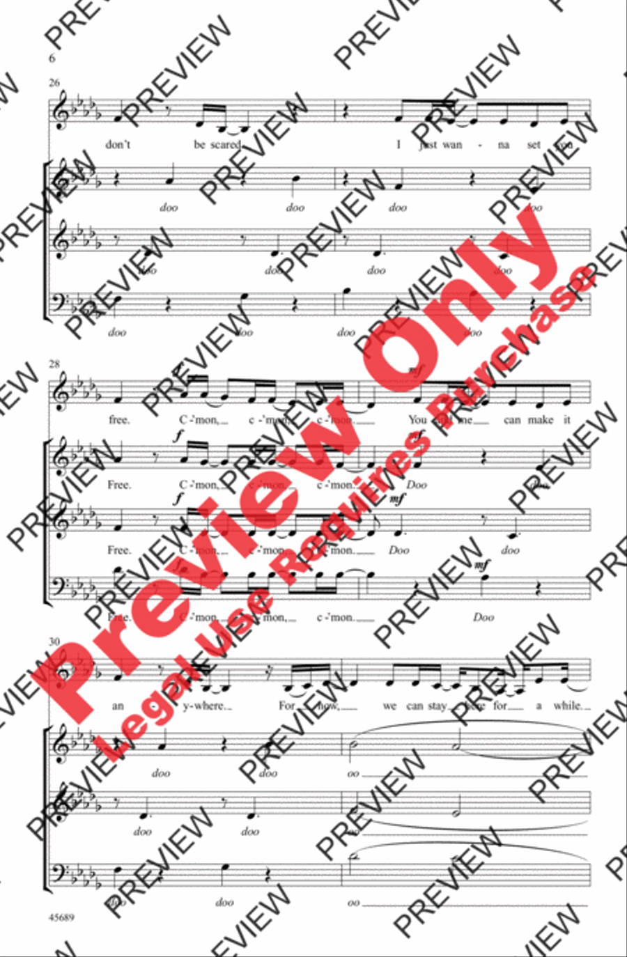 One Call Away 3-Part scores gallery preview page 6