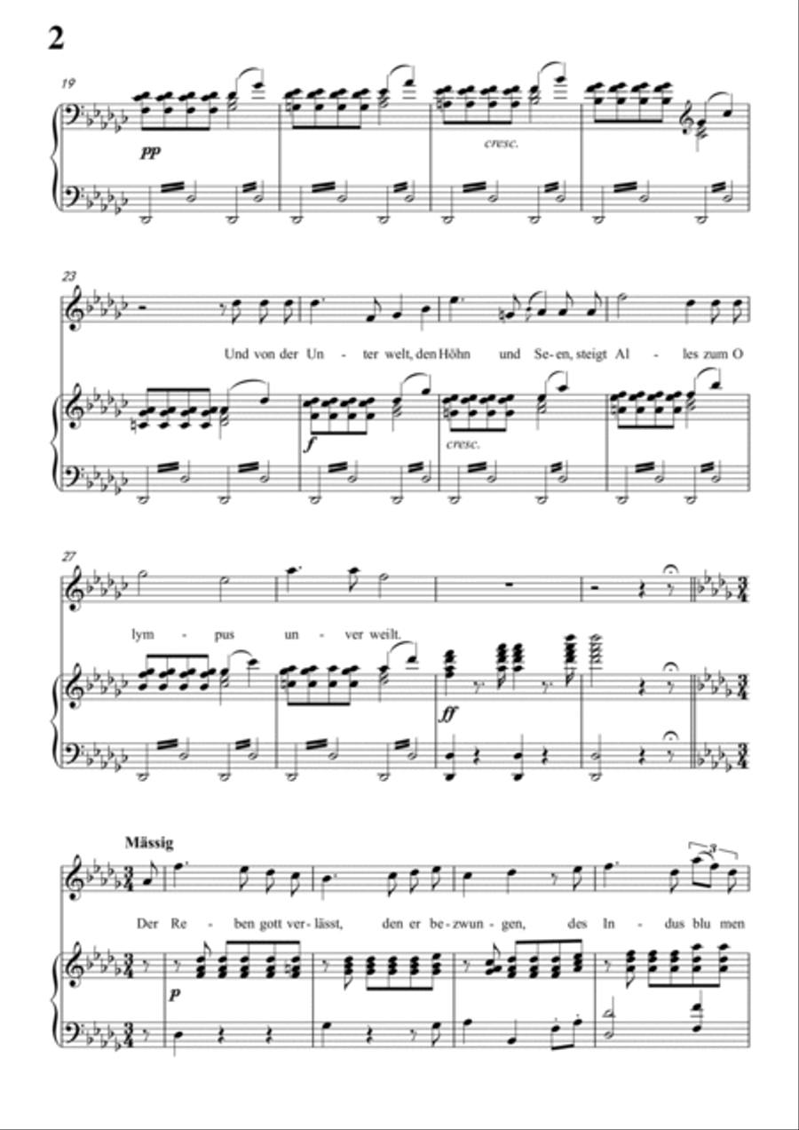 Schubert-Uraniens Flucht(Urania's Flight),D.554 in bG for Vocal and Piano Voice scores gallery preview page 3