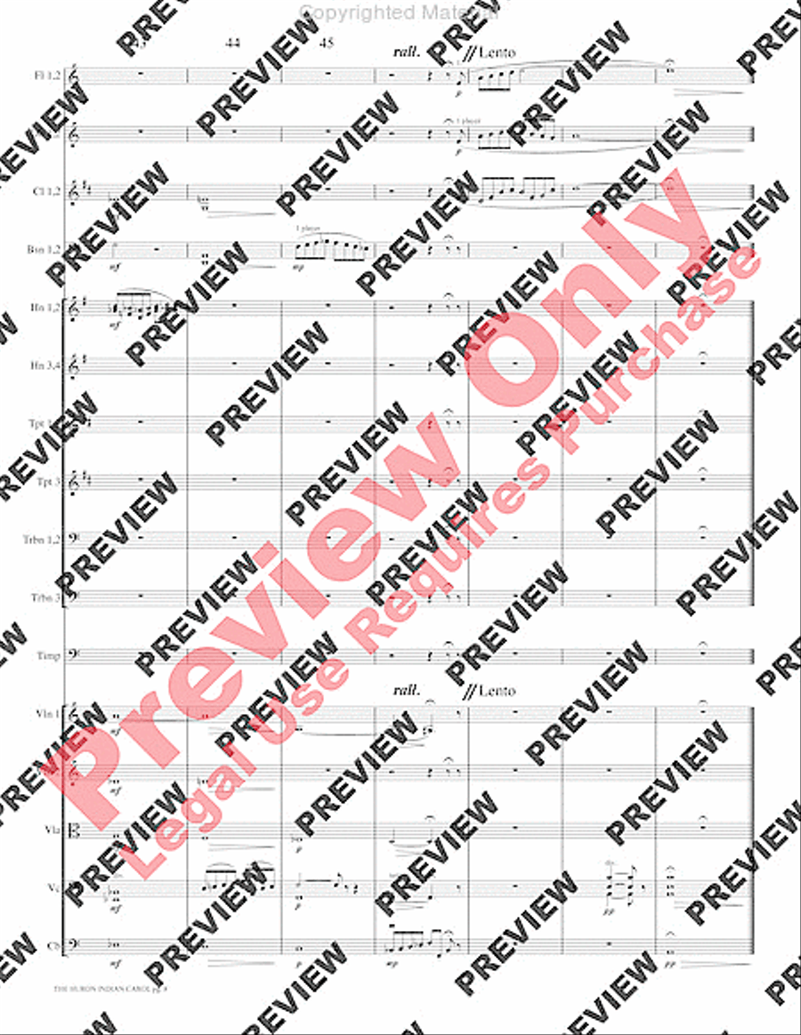 The Huron Indian Carol Full Orchestra scores gallery preview page 11