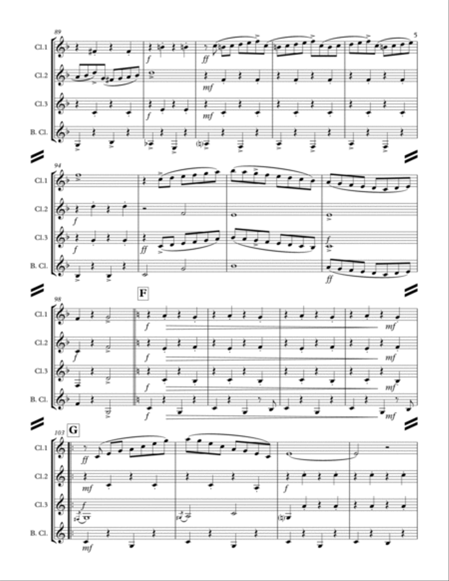 Dizzy Fingers (for Clarinet Quartet) Clarinet Quartet scores gallery preview page 6