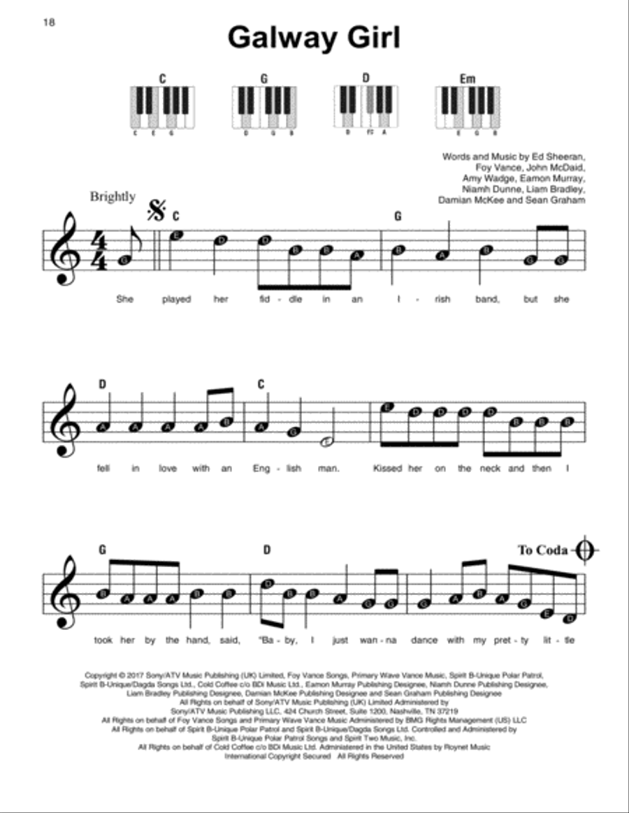 Galway Girl Galway Girl Easy Piano scores gallery preview page 1
