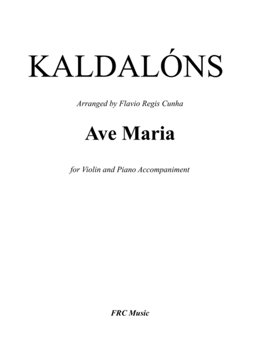 Kaldalóns: Ave Maria for Violin and Piano image number null