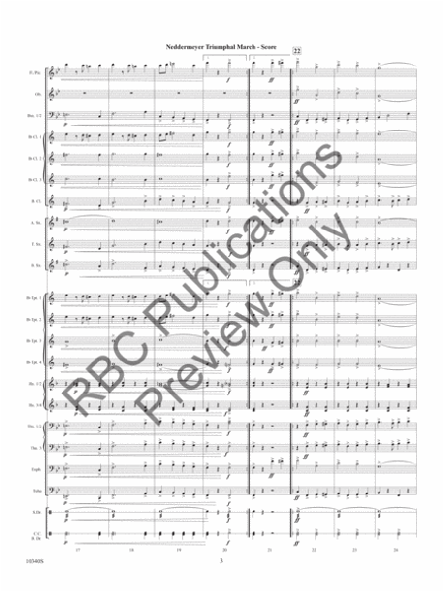 Neddermeyer Triumphal March (Score) Concert Band scores gallery preview page 6
