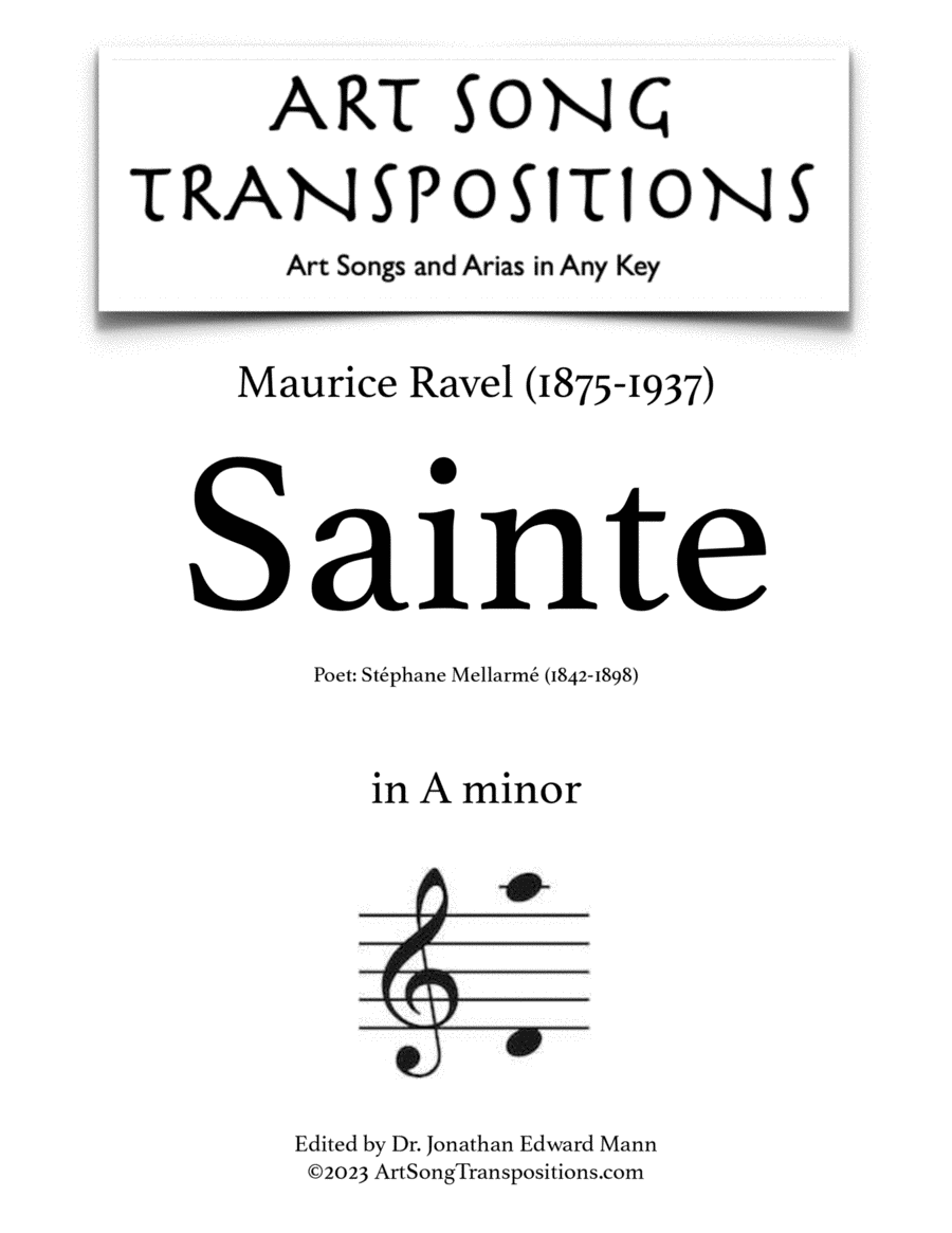 RAVEL: Sainte (transposed to A minor)