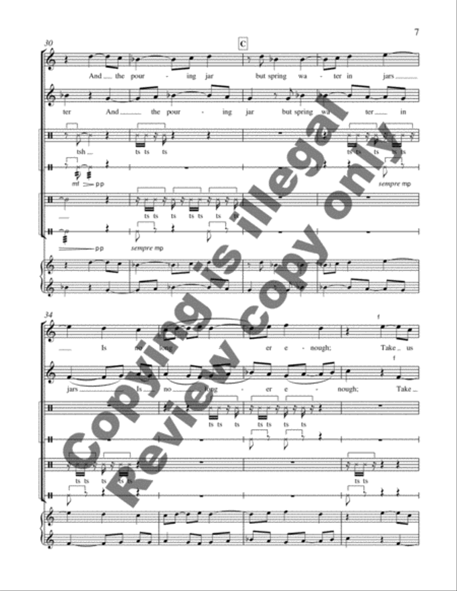 Infinity to Dwell: 2. Cicada Song 4-Part scores gallery preview page 5