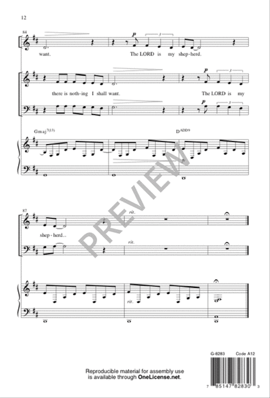The Lord Is My Shepherd The Lord Is My Shepherd 2-Part scores gallery preview page 12