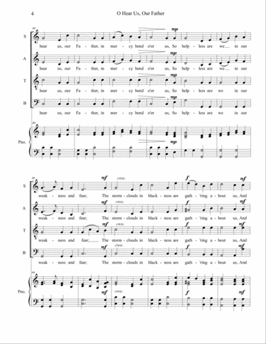 O Hear Us, Our Father 4-Part scores gallery preview page 4