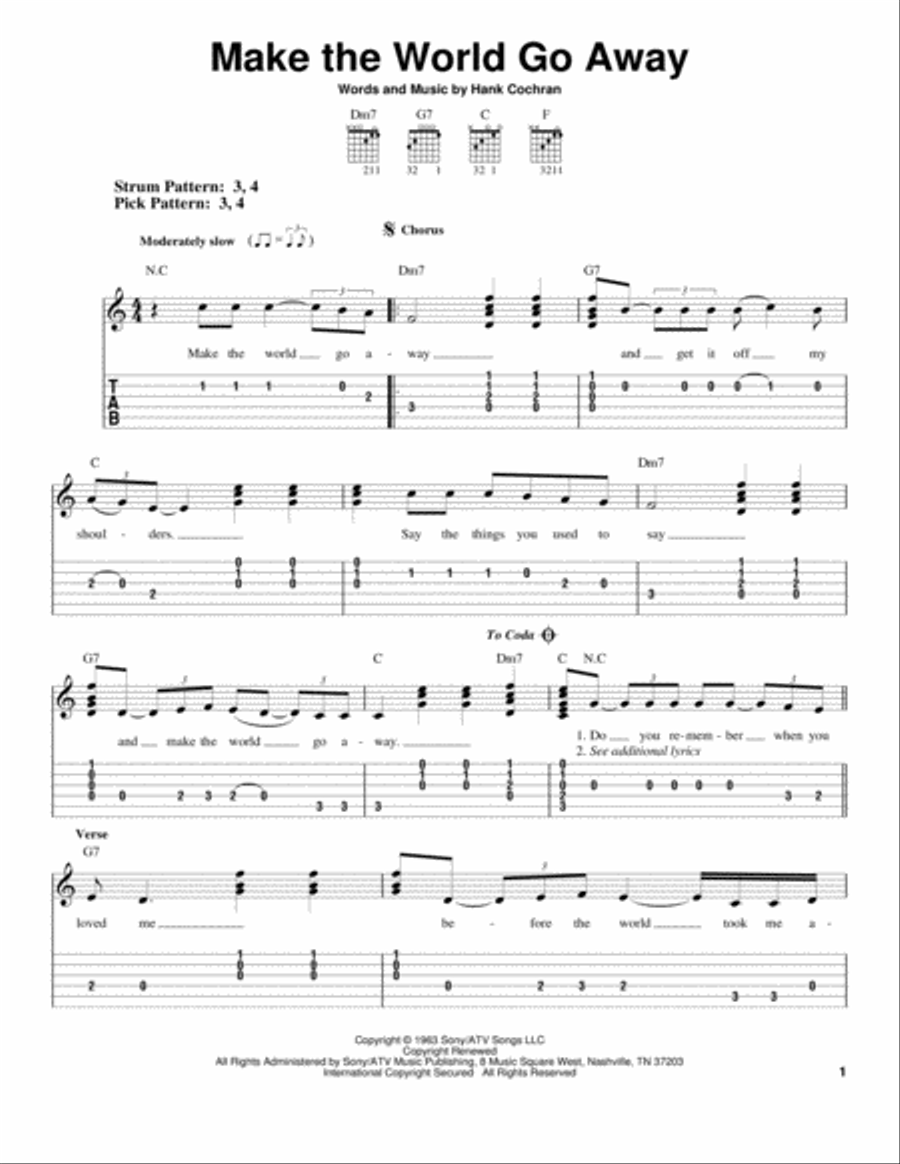 Make The World Go Away Acoustic Guitar scores gallery preview page 1