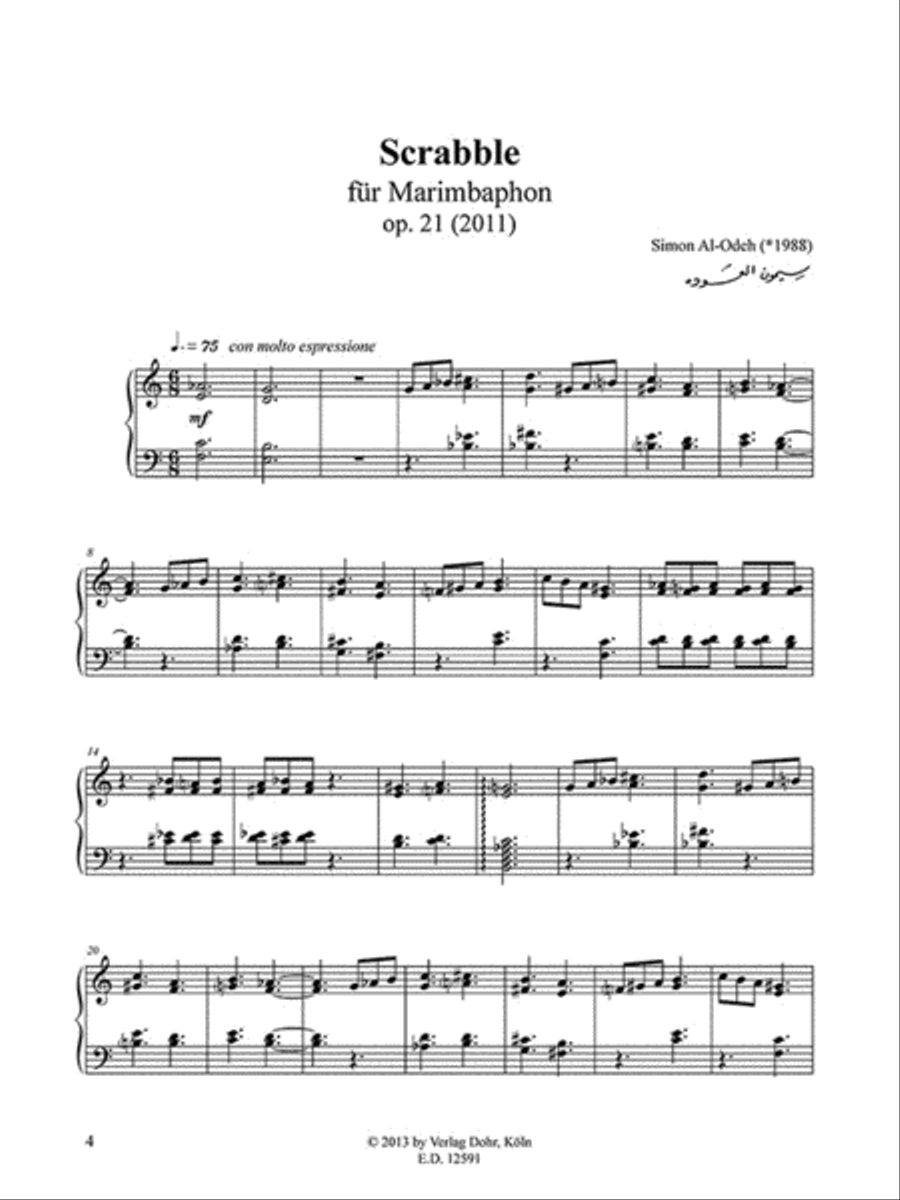 Scrabble für Marimbaphon op. 21 (2011) Marimba scores gallery preview page 2