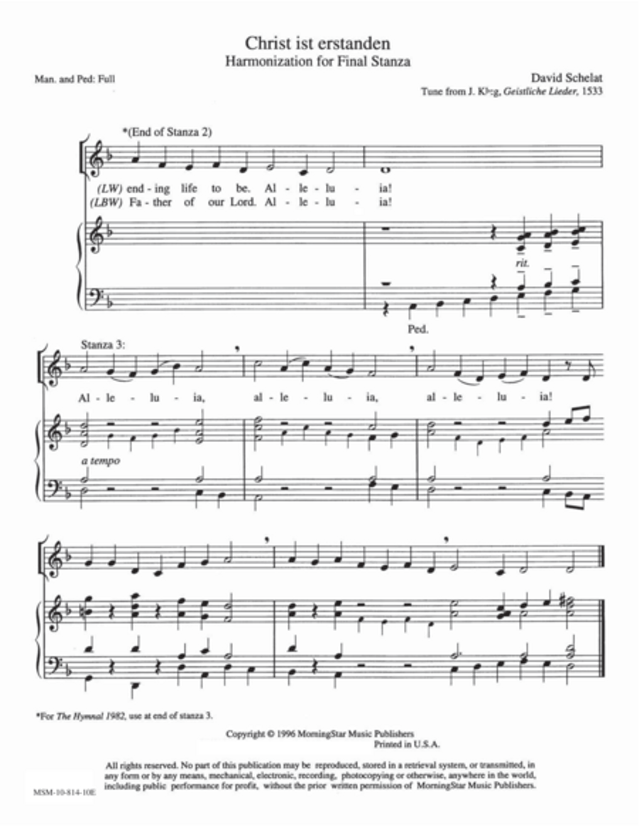 Christ ist erstanden Organ scores gallery preview page 1