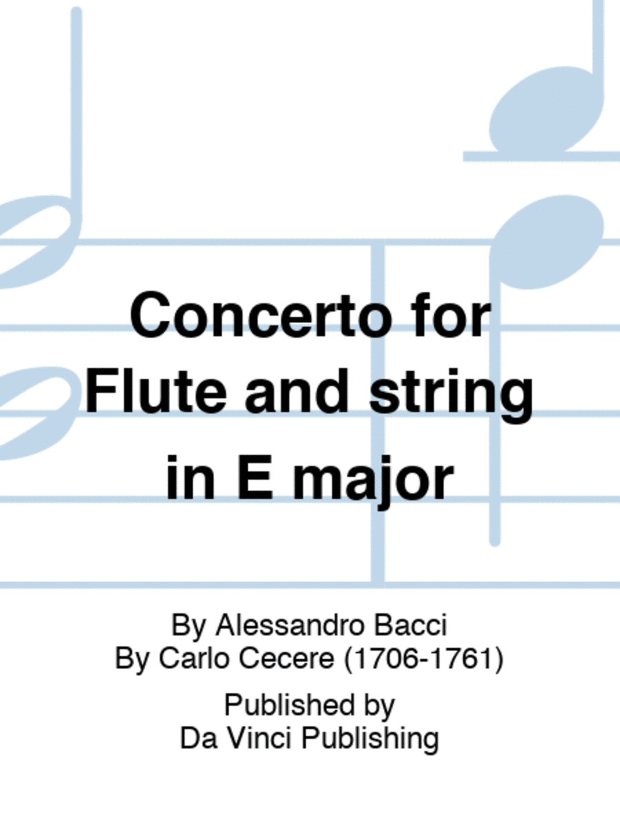 Concerto for Flute and string in E major Flute scores gallery preview page 1
