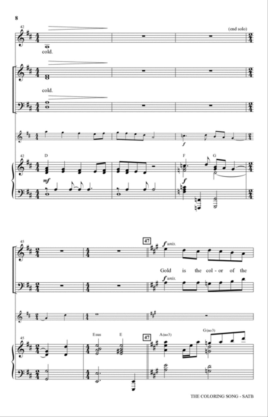 The Coloring Song 4-Part scores gallery preview page 6