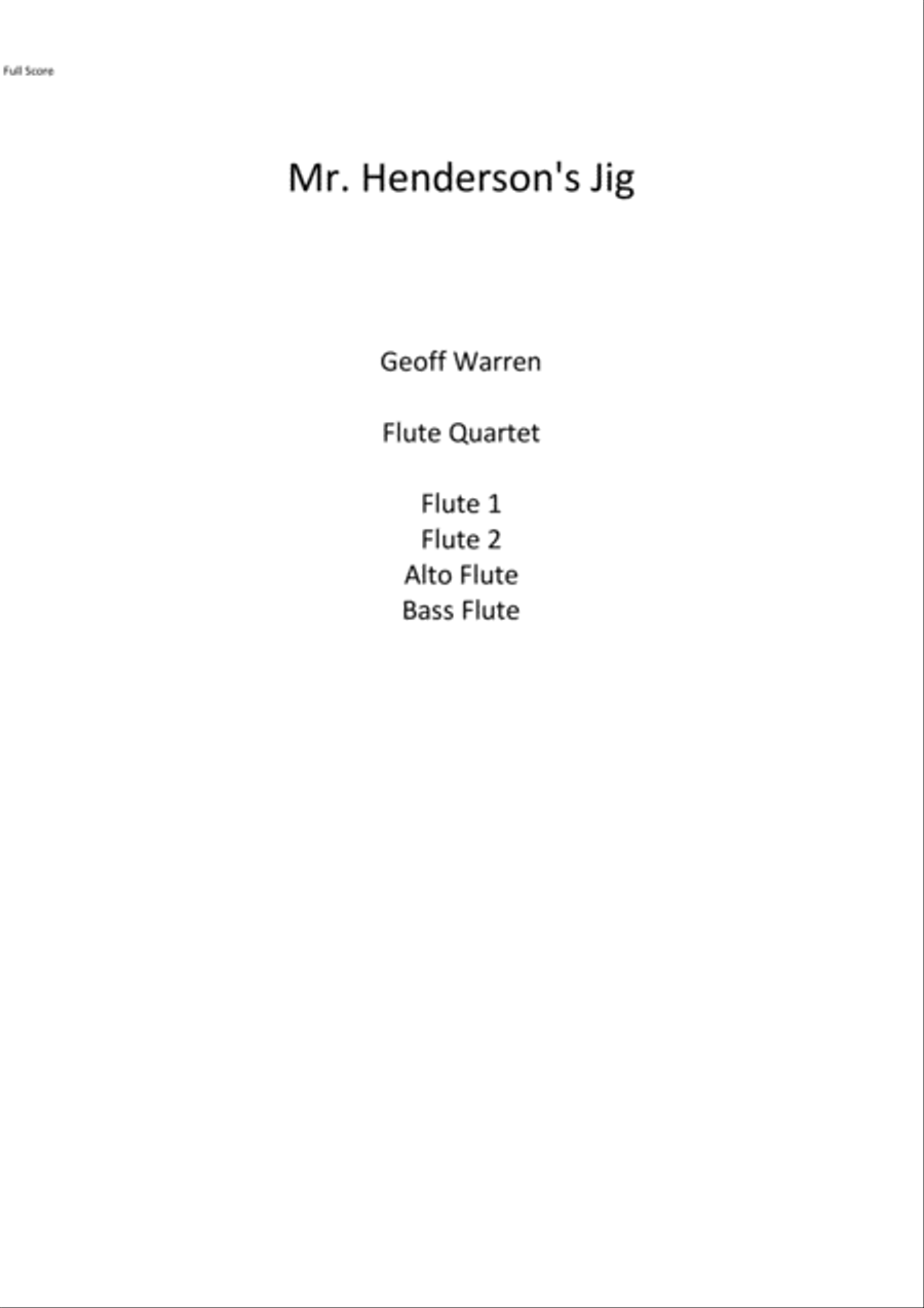 Mr. Henderson's Jig Mr. Henderson's Jig Flute scores gallery preview page 1