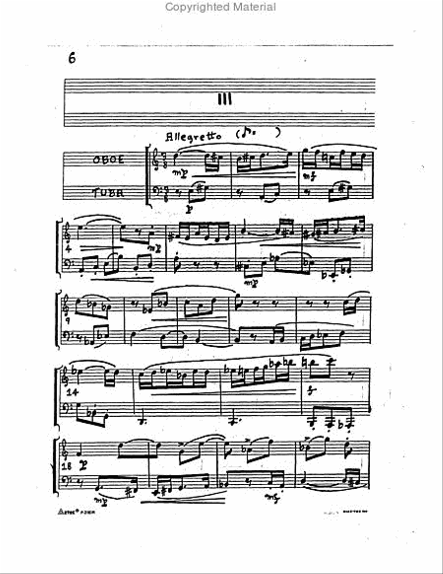 Sy-Anita for Tuba and Oboe Oboe scores gallery preview page 4