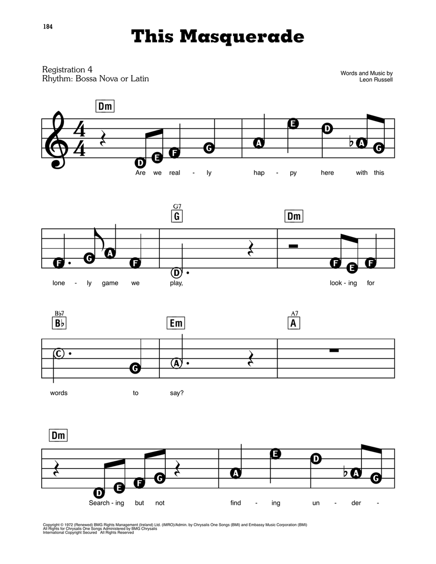 This Masquerade This Masquerade Electronic Keyboard scores gallery preview page 1