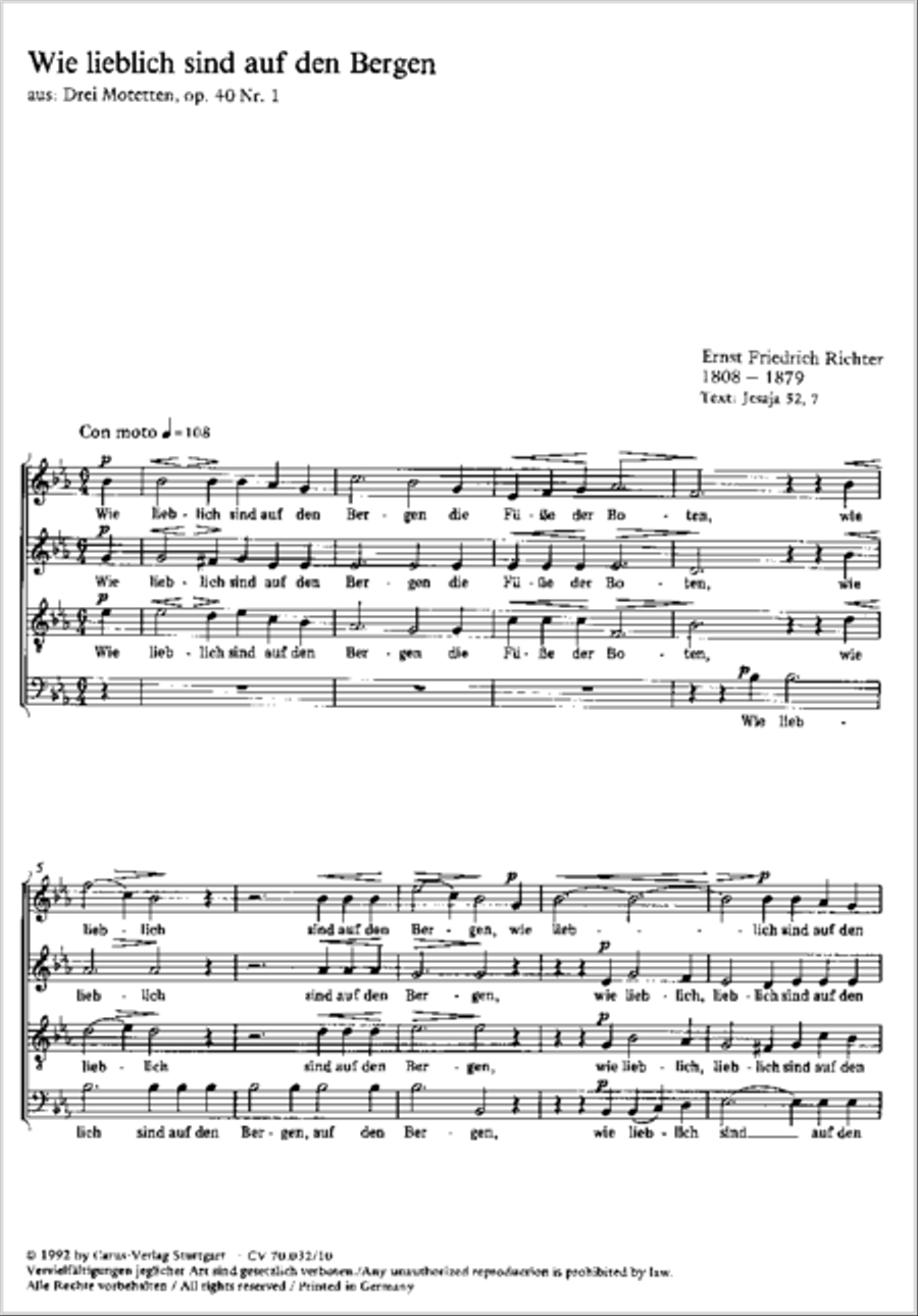 Wie lieblich sind auf den Bergen 4-Part scores gallery preview page 2