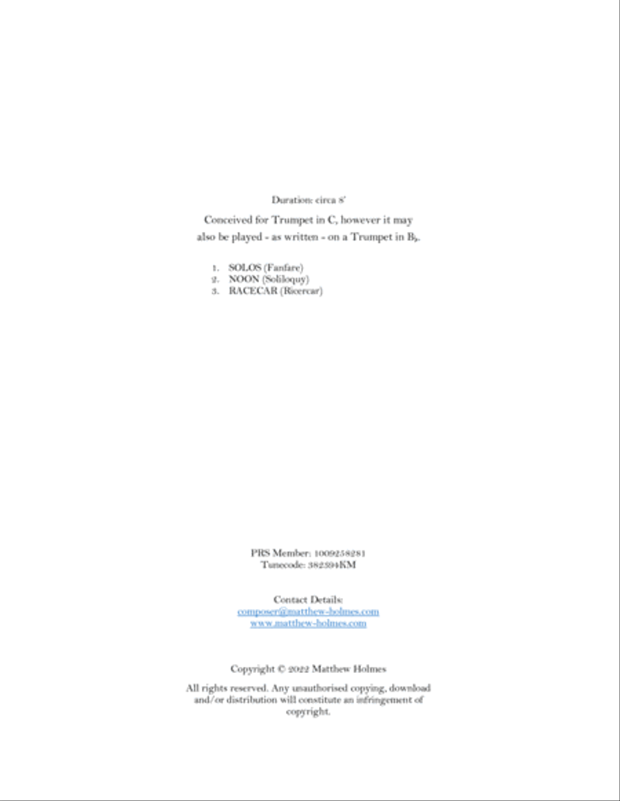 Three Palindromes Chamber Music scores gallery preview page 2