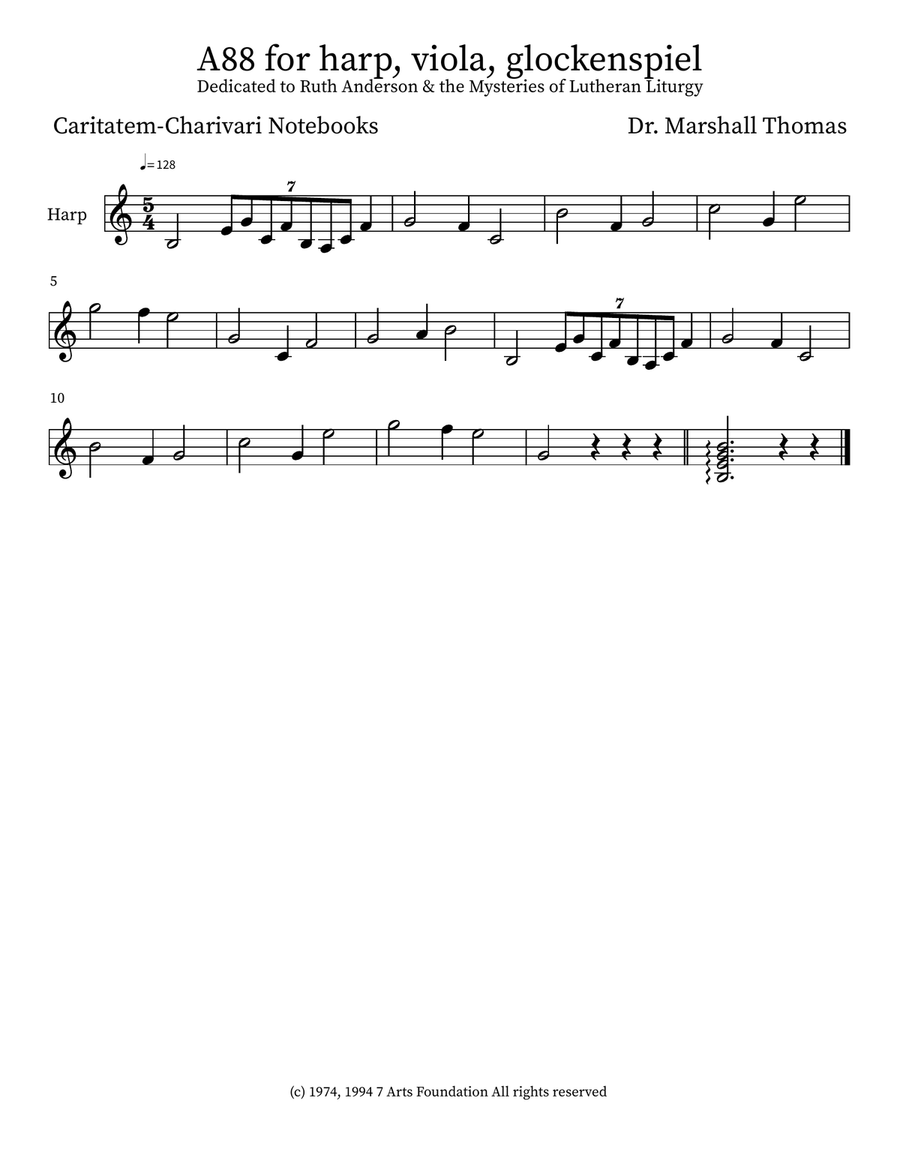 A88 for harp, viola, glockenspiel Small Ensemble scores gallery preview page 3