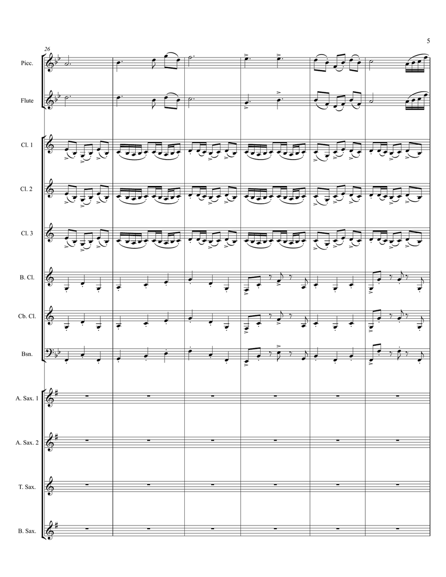 Excursion for Woodwind Ensemble Woodwind Ensemble scores gallery preview page 6