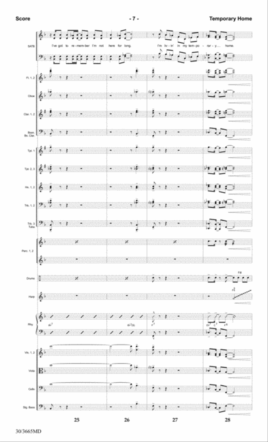 Temporary Home - Orchestral Score and Parts Choir scores gallery preview page 9