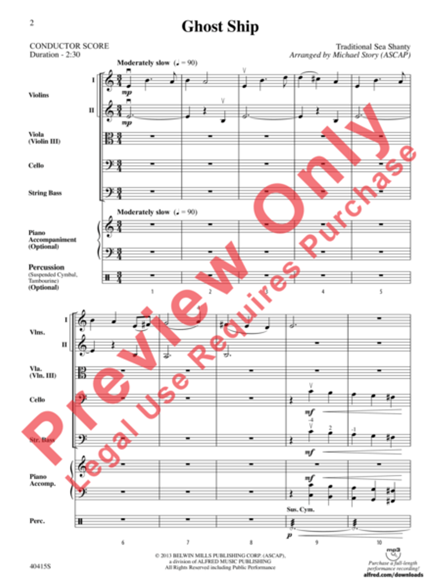 Ghost Ship by Michael Story String Orchestra - Sheet Music page 3