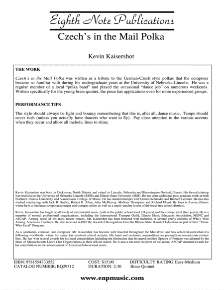 Czech's in the Mail Polka: Score