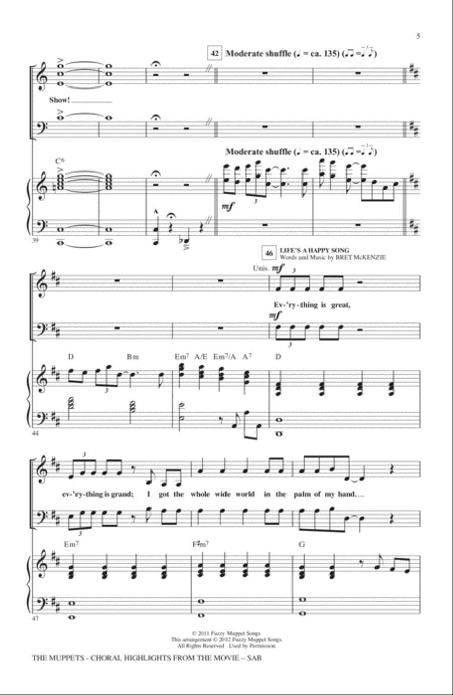 The Muppets (Choral Highlights) 3-Part scores gallery preview page 4