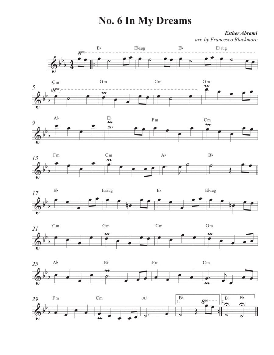 No. 6 In My Dreams No. 6 In My Dreams Piano scores gallery preview page 1