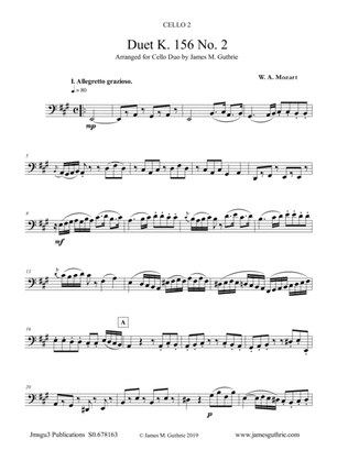 Mozart: Duet K. 156 No. 2 for Cello Duo