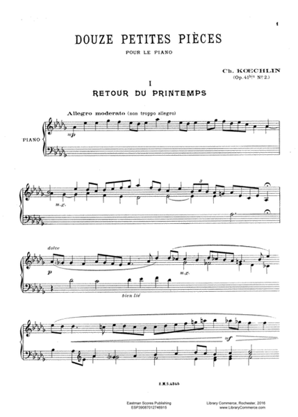Douze petites pieces pour le piano, op. 41 bis, no. 2