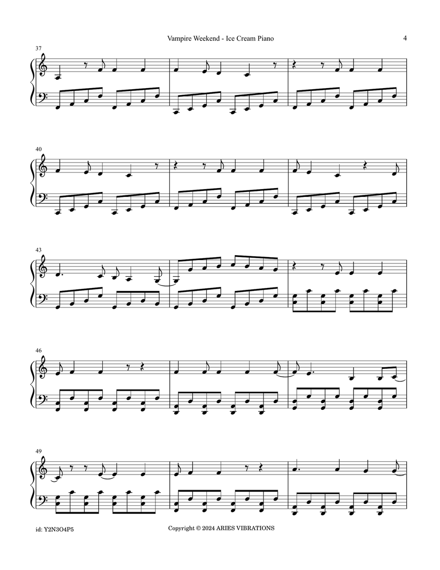 Ice Cream Piano Piano Solo scores gallery preview page 4