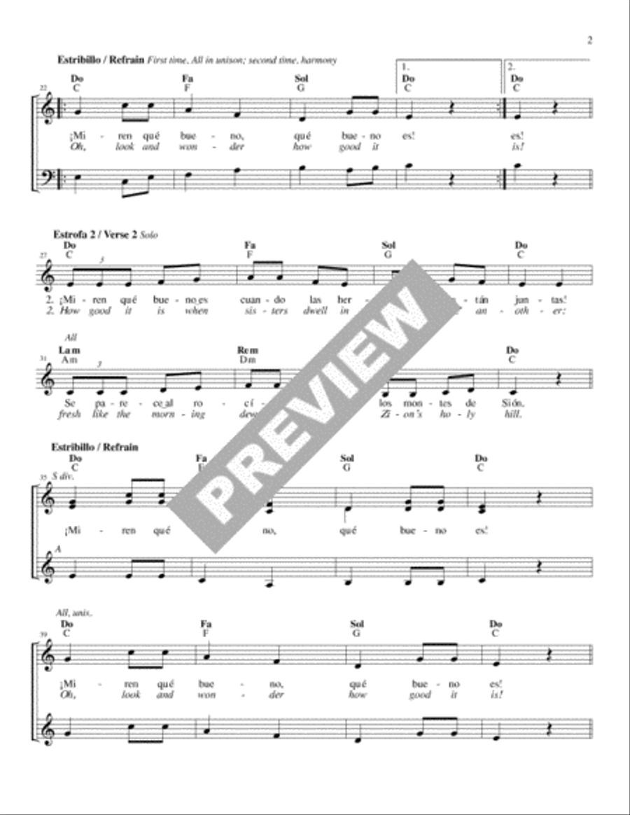 Miren qué bueno / Oh, Look and Wonder - Guitar edition Guitar scores gallery preview page 2