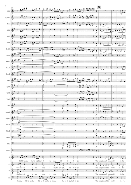 Messiah - Hallelujah - HWV 56 - Concert Band with Choir - C - Score Only