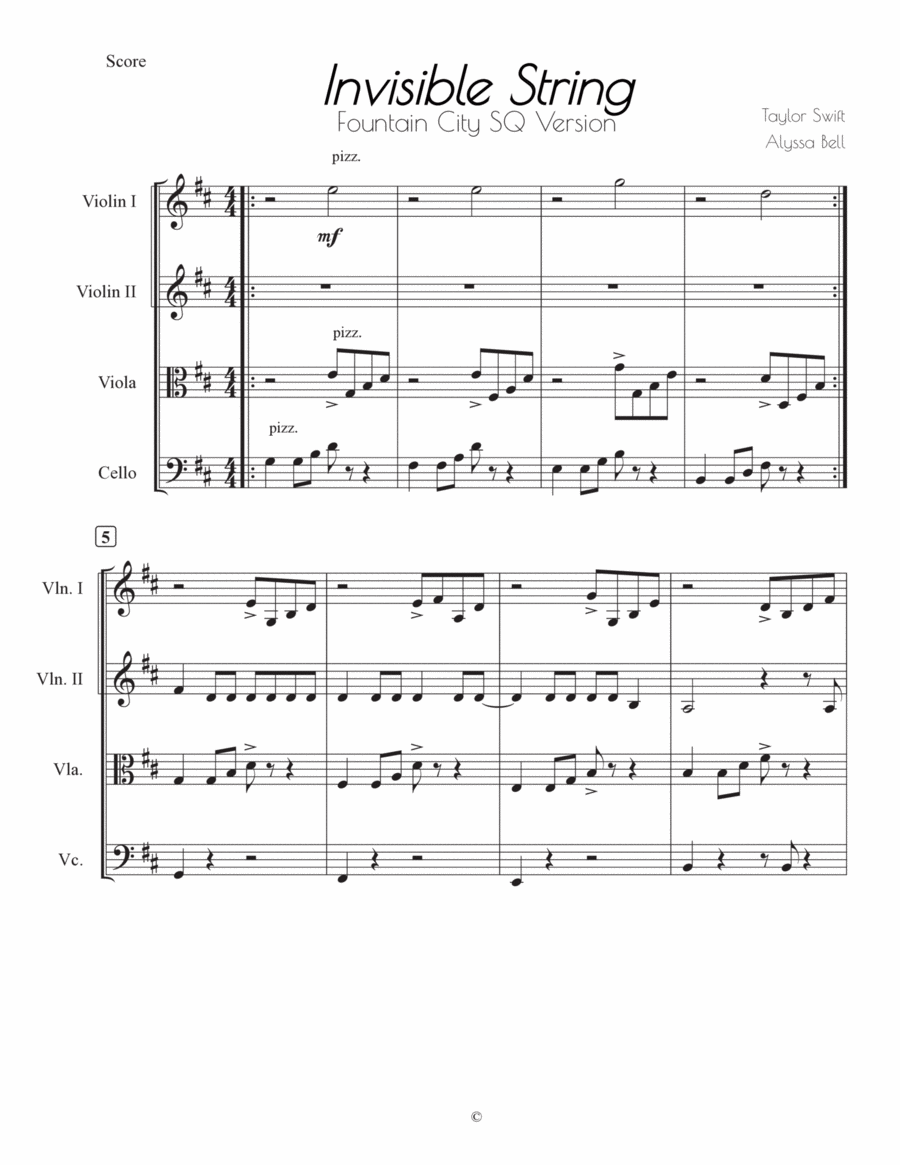 Invisible String String Quartet scores gallery preview page 1