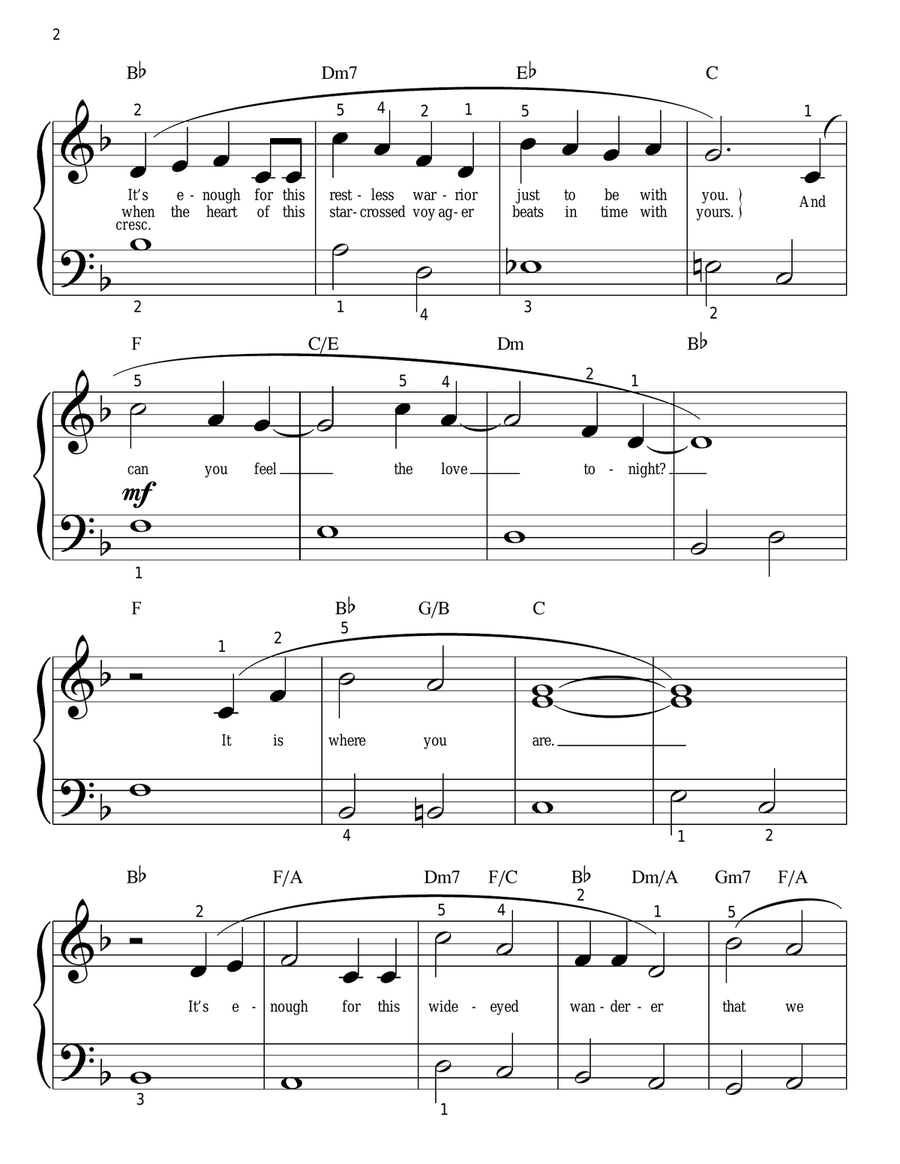 Can You Feel The Love Tonight (from The Lion King) (arr. Phillip Keveren) Easy Piano scores gallery preview page 2