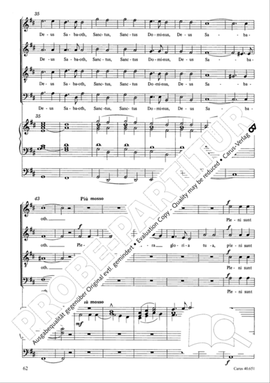 Mass in D Major (Missa in D) 4-Part scores gallery preview page 71
